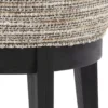 Casa Padrino Luxus Hocker Beige / Schwarz Ø 45,5 x H. 47 cm - Runder Wohnzimmer Sitzhocker - Moderner Rundhocker - Luxus Möbel