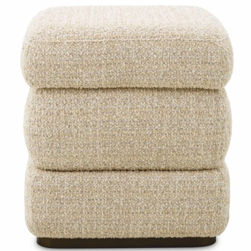 Casa Padrino Luxus Hocker Beige / Bronze H. 52 cm - Luxus Hotel Möbel