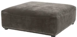Casa Padrino Luxus Hocker Grau / Schwarz 109 x 109 x H. 42 cm - 4 eckiger Sitzhocker - Luxus Möbel