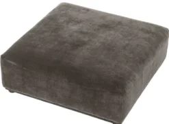 Casa Padrino Luxus Hocker Grau / Schwarz 109 x 109 x H. 42 cm - 4 eckiger Sitzhocker - Luxus Möbel
