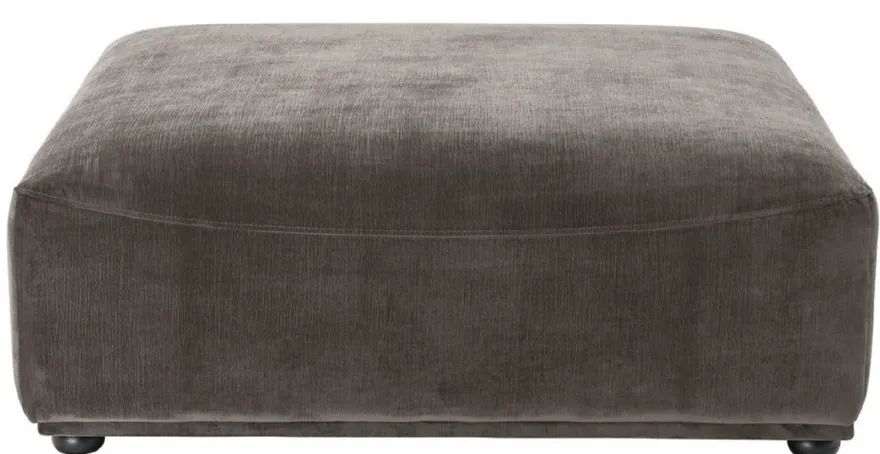 Casa Padrino Luxus Hocker Grau / Schwarz 109 x 109 x H. 42 cm - 4 eckiger Sitzhocker - Luxus Möbel