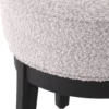 Casa Padrino Luxus Hocker Grau / Schwarz Ø 45,5 x H. 47 cm - Runder Wohnzimmer Sitzhocker - Moderner Rundhocker - Luxus Möbel