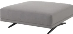 Casa Padrino Luxus Hocker Grau / Schwarz 108 x 108 x H. 41 cm - Sitzhocker - Fußhocker - Wohnzimmer Möbel - Luxus Kollektion