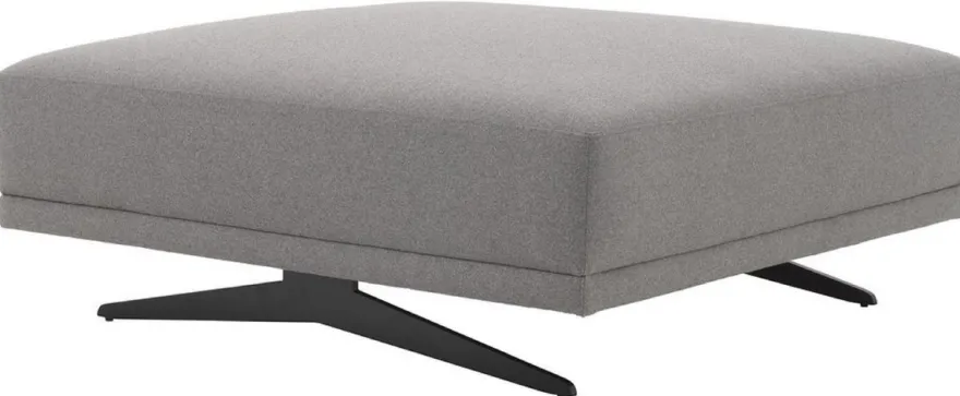 Casa Padrino Luxus Hocker Grau / Schwarz 108 x 108 x H. 41 cm - Sitzhocker - Fußhocker - Wohnzimmer Möbel - Luxus Kollektion