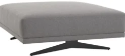 Casa Padrino Luxus Hocker Grau / Schwarz 108 x 108 x H. 41 cm - Sitzhocker - Fußhocker - Wohnzimmer Möbel - Luxus Kollektion