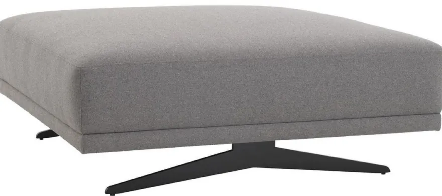Casa Padrino Luxus Hocker Grau / Schwarz 108 x 108 x H. 41 cm - Sitzhocker - Fußhocker - Wohnzimmer Möbel - Luxus Kollektion