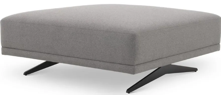 Casa Padrino Luxus Hocker Grau / Schwarz 108 x 108 x H. 41 cm - Sitzhocker - Fußhocker - Wohnzimmer Möbel - Luxus Kollektion
