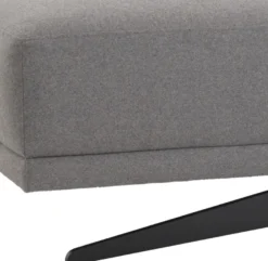 Casa Padrino Luxus Hocker Grau / Schwarz 108 x 108 x H. 41 cm - Sitzhocker - Fußhocker - Wohnzimmer Möbel - Luxus Kollektion