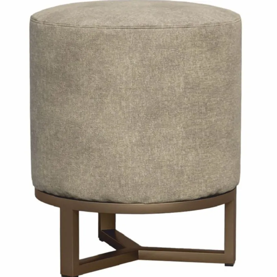Casa Padrino Luxus Hocker Grau / Braun Ø 40 x H. 50 cm - Luxus Möbel
