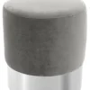 Casa Padrino Luxus Hocker Grau / Silber Ø 40 x H. 45 cm - Hotel Möbel