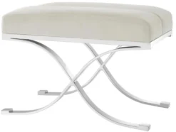 Casa Padrino Luxus Hocker Hellgrau 69 x 42 x H. 51 cm - Designermöbel