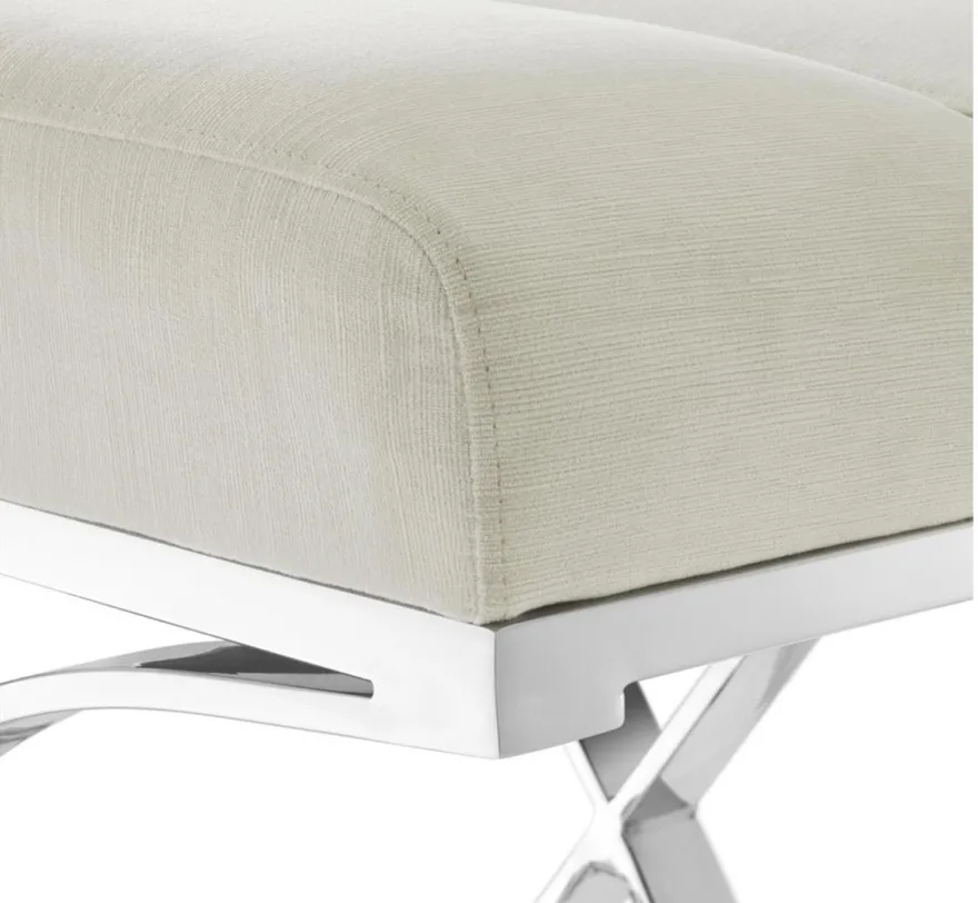 Casa Padrino Luxus Hocker Hellgrau 69 x 42 x H. 51 cm - Designermöbel