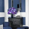 Casa Padrino Luxus Hocker im Barockstil Blau 41 x 41 x H. 42 cm - Eleganter Wohnzimmer Hocker