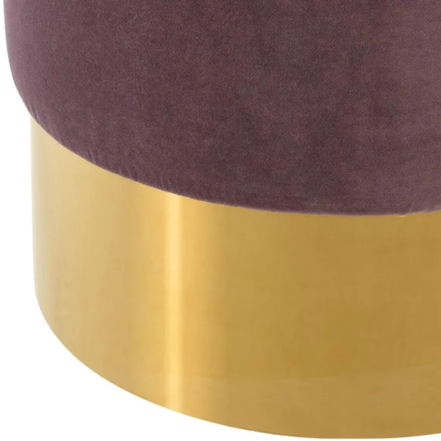Casa Padrino Luxus Hocker Lila / Gold 40 x H. 45 cm - Hotel Möbel