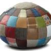 Casa Padrino Luxus Hocker Mehrfarbig Ø 55 x H. 30 cm - Runder Sitzhocker - Fußhocker - Wohnzimmer Möbel