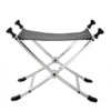 Casa Padrino Luxus Hocker mit schwarzem Leder 61 x 46 x H. 48 cm - Limited Edition