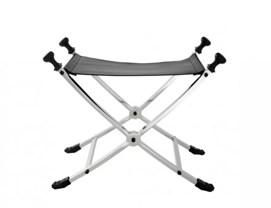 Casa Padrino Luxus Hocker mit schwarzem Leder 61 x 46 x H. 48 cm - Limited Edition