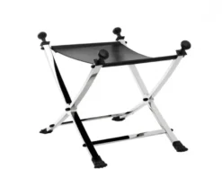 Casa Padrino Luxus Hocker mit schwarzem Leder 61 x 46 x H. 48 cm - Limited Edition