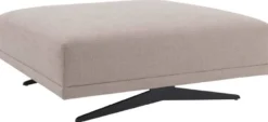 Casa Padrino Luxus Hocker Sandfarben / Bronze 108 x 108 x H. 41 cm - Sitzhocker - Fußhocker - Luxus Wohnzimmer Möbel