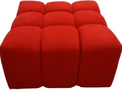 Casa Padrino Luxus Hocker / Sitzhocker Rot 90 x 90 x H. 50 cm - Wohnzimmermöbel