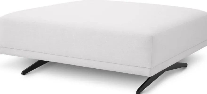 Casa Padrino Luxus Hocker Weiß / Bronzefarben 108 x 108 x H. 41 cm - Sitzhocker - Fußhocker - Luxus Wohnzimmer Möbel