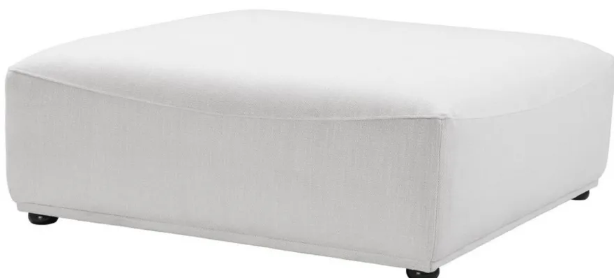 Casa Padrino Luxus Hocker Weiß / Schwarz 109 x 109 x H. 42 cm - 4 eckiger Sitzhocker - Luxus Möbel