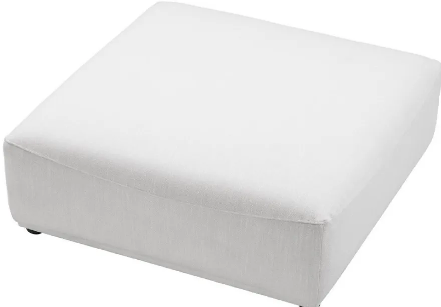 Casa Padrino Luxus Hocker Weiß / Schwarz 109 x 109 x H. 42 cm - 4 eckiger Sitzhocker - Luxus Möbel