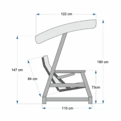Casa Padrino Luxus Hollywoodschaukel Anthrazit / Braun 226 cm - Exklusive Gartenschaukel für 4 Personen mit Sonnendach