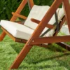 Casa Padrino Luxus Hollywood Schaukel Cremefarben / Braun - Moderne Wetterfeste Garten Schaukel mit Sonnendach - Terrassen Möbel - Garten Möbel