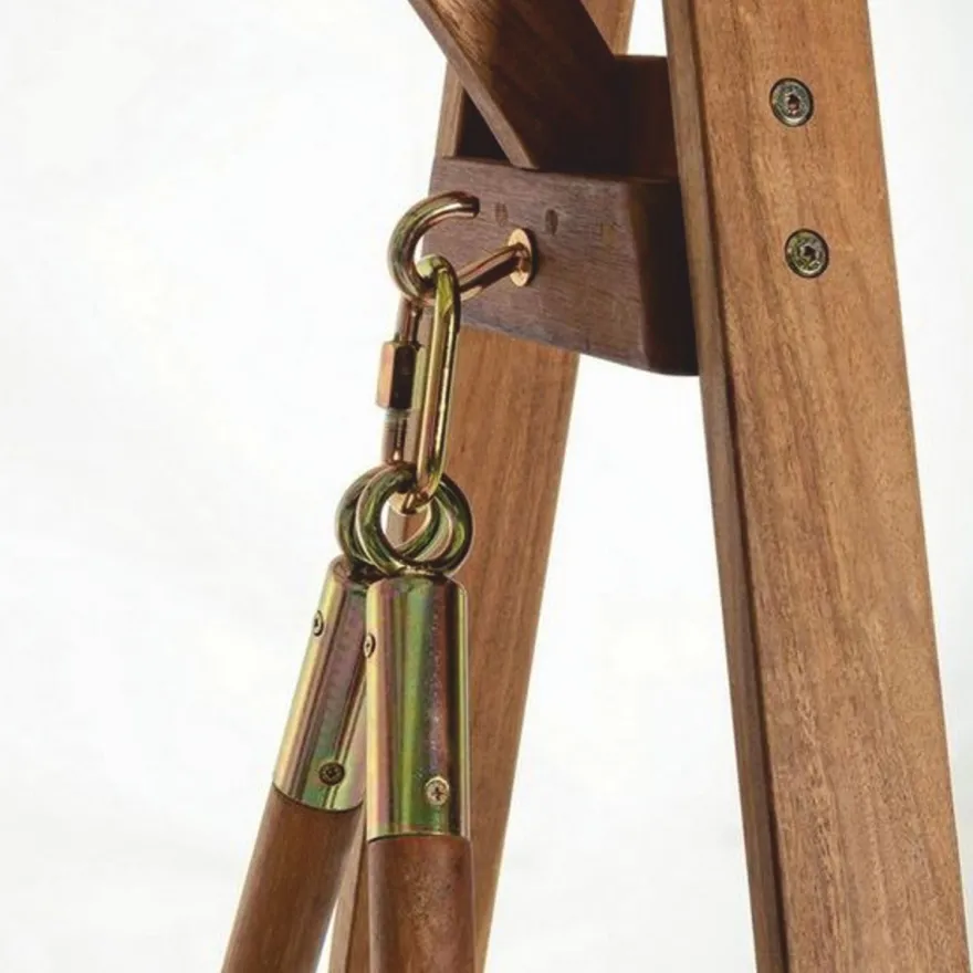 Casa Padrino Luxus Hollywood Schaukel Braun / Weiß 185 cm - Garten Schaukel