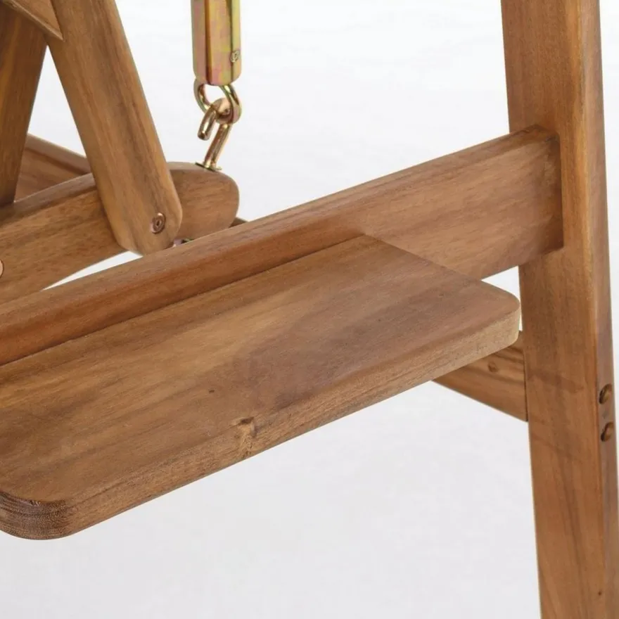 Casa Padrino Luxus Hollywood Schaukel Braun / Weiß 185 cm - Garten Schaukel