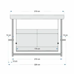 Casa Padrino Luxus Hollywood Schaukel Beige / Anthrazit / Braun 226 cm - Garten & Terrassen Möbel