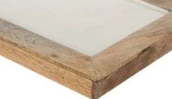 Casa Padrino Luxus Holz Keramik Deko Tablett Naturfaben / Creme 17 x 6 x H. 2 cm - Deko Accessoires