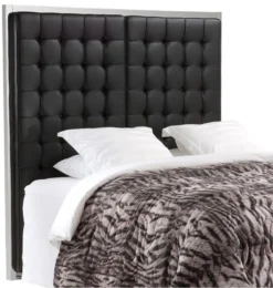 Casa Padrino Luxus Hotel Bett-Kopfteil Schwarz 180 x H. 180 cm - Designer Schlafzimmermöbel