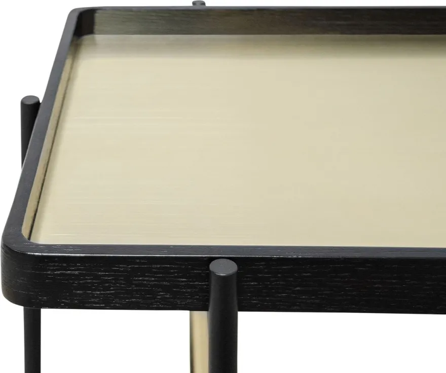 Casa Padrino Luxus Hotel Couchtisch Schwarz / Gold 80 x 40 x H. 45 cm - Hotel Möbel
