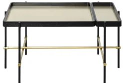 Casa Padrino Luxus Hotel Couchtisch Schwarz / Gold 80 x 40 x H. 45 cm - Hotel Möbel
