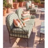 Casa Padrino Luxus Hotel & Garten Schmiedeeisen Sofa Sofa Grün / Weiß / Schwarz 240 cm - Hotel & Garten Möbel
