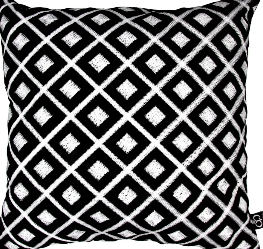 Casa Padrino Luxus Hotel Kissen Schwarz / Weiß 50 x H. 50 cm - Hotel Kollektion