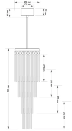 Casa Padrino Luxus Hotel Kronleuchter Silber Ø 25 x H. 95 cm