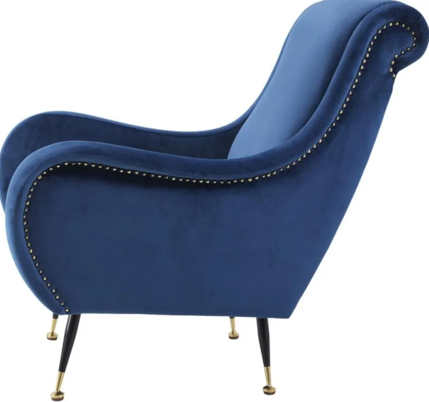 Casa Padrino Luxus Hotel Salon Sessel Blau 80 x 90 x H. 88 cm - Hotel Möbel