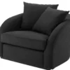 Casa Padrino Luxus Hotel Salon Sessel Schwarz 101 x 91 x H. 72 cm - Wohnzimmer Möbel