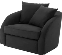 Casa Padrino Luxus Hotel Salon Sessel Schwarz 101 x 91 x H. 72 cm - Wohnzimmer Möbel