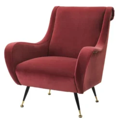 Casa Padrino Luxus Hotel Salon Sessel Dunkelrot 80 x 90 x H. 88 cm - Hotel Möbel