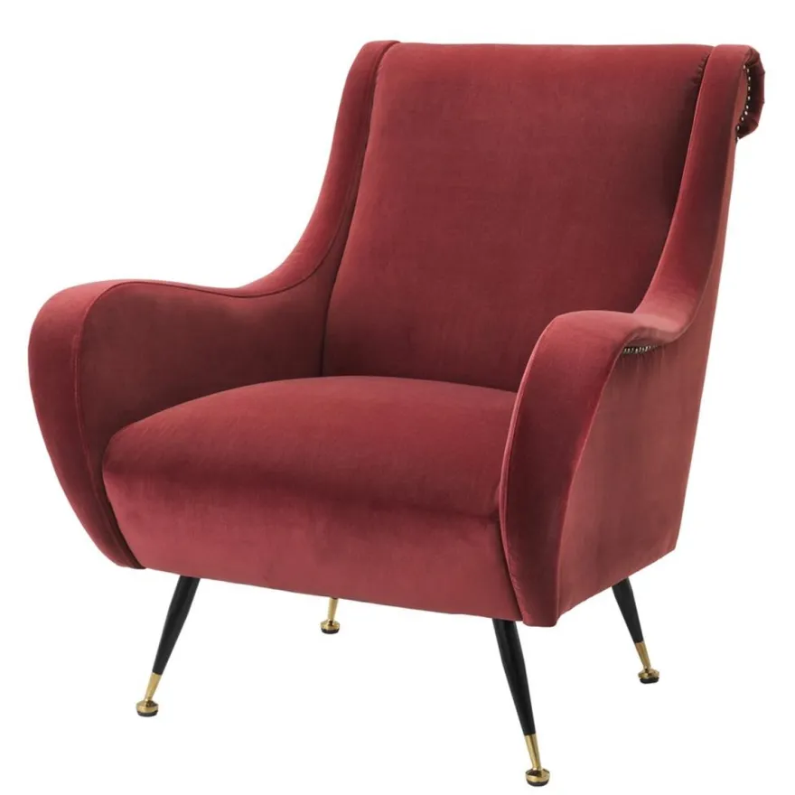 Casa Padrino Luxus Hotel Salon Sessel Dunkelrot 80 x 90 x H. 88 cm - Hotel Möbel