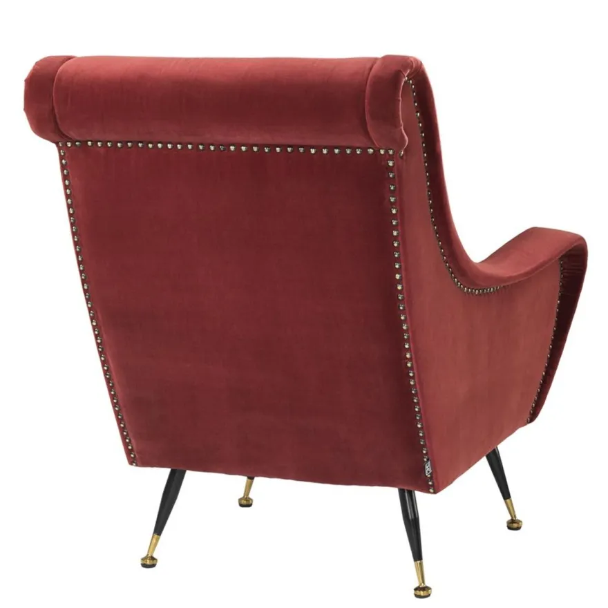 Casa Padrino Luxus Hotel Salon Sessel Dunkelrot 80 x 90 x H. 88 cm - Hotel Möbel