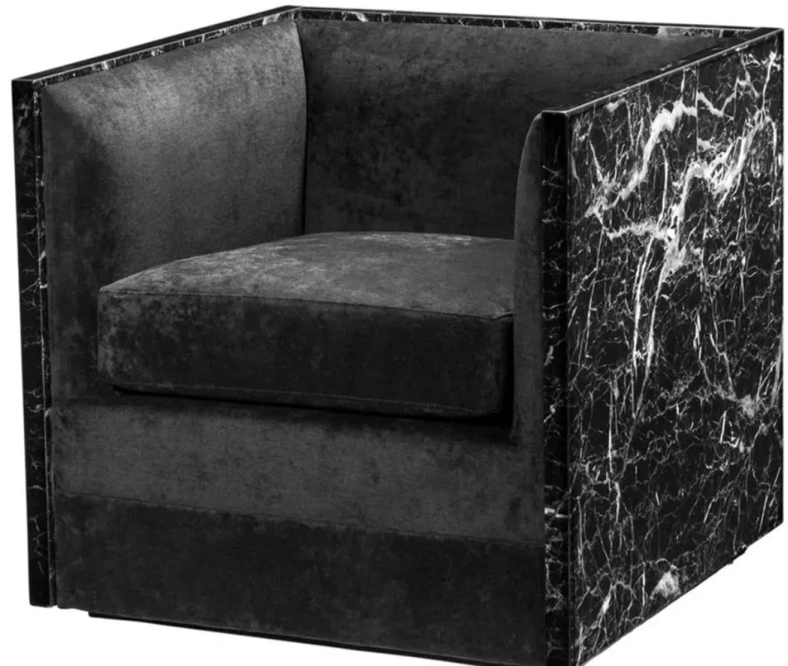 Casa Padrino Luxus Hotel Sessel Schwarz 71 x 70 x H. 68 cm - Limited Edition