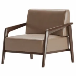 Casa Padrino Luxus Hotel & Wohnzimmer Kunstleder Sessel Braun / Dunkelbraun - Luxus Möbel