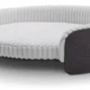 Casa Padrino Luxus Hundebett Dunkelgrau / Grau Ø 75 x H. 25 cm - Hundebett mit Stoffbezug - Moderne Wohnzimmer Möbel - Luxus Qualität
