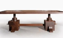 Casa Padrino Luxus Industrie Stil Schreibtisch Rost 240 x 110 x H. 73 cm - Metall Industrie Stil Bürotisch - Industrie Stil Metall Büro Möbel - Luxus Industrie Stil Metall Möbel