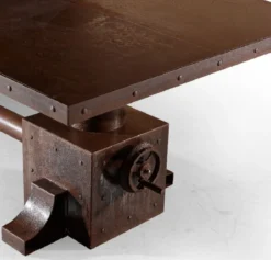 Casa Padrino Luxus Industrie Stil Schreibtisch Rost 240 x 110 x H. 73 cm - Metall Industrie Stil Bürotisch - Industrie Stil Metall Büro Möbel - Luxus Industrie Stil Metall Möbel